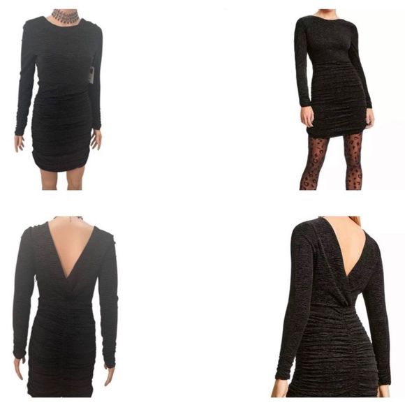 Lini Devon Womens Velvet Ruched Cocktail Dress - Picture 1 of 9